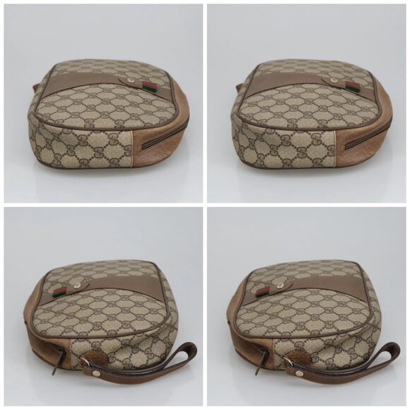 GUCCI GG Supreme Web Sherry Line Clutch Bag PVC Beige Gold 89 01 034 Auth am7287 - Picture 16 of 16